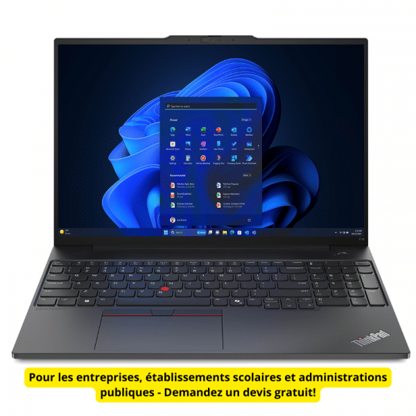 LENOVO THINKPAD E16 GEN 2 AI READY 16" / INTEL CORE ULTRA U5-125U / 8GO / 256GO SSD / W11 Pro Gar 1 an (21MA000HFR)