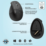 SOURIS ERGONOMIQUE VERTICALE SANS FIL LOGITECH LIFT – pour droitiers (910-006473) – Image 5