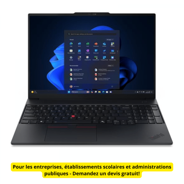 PC PORTABLE LENOVO THINKPAD E16 G3 16" INTEL CORE 5 210 H / 16GO RAM / 512GO SSD / Win 11 PRO / Gar 1 an - (21TF0036FR) – POUR LES PROS / DEMANDEZ UN DEVIS GRATUIT