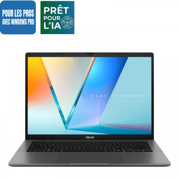 ASUS VIVOBOOK S14 OLED M3407KA-PRO-OLED-SF9X Copilot+ PC 14" / AMD Ryzen AI 7 350 / 16GO / 512GO SSD / Win 11 Pro / Gar 3 ans (90NB16P1-M004M0) – POUR LES PROS / DEMANDEZ UN DEVIS GRATUIT